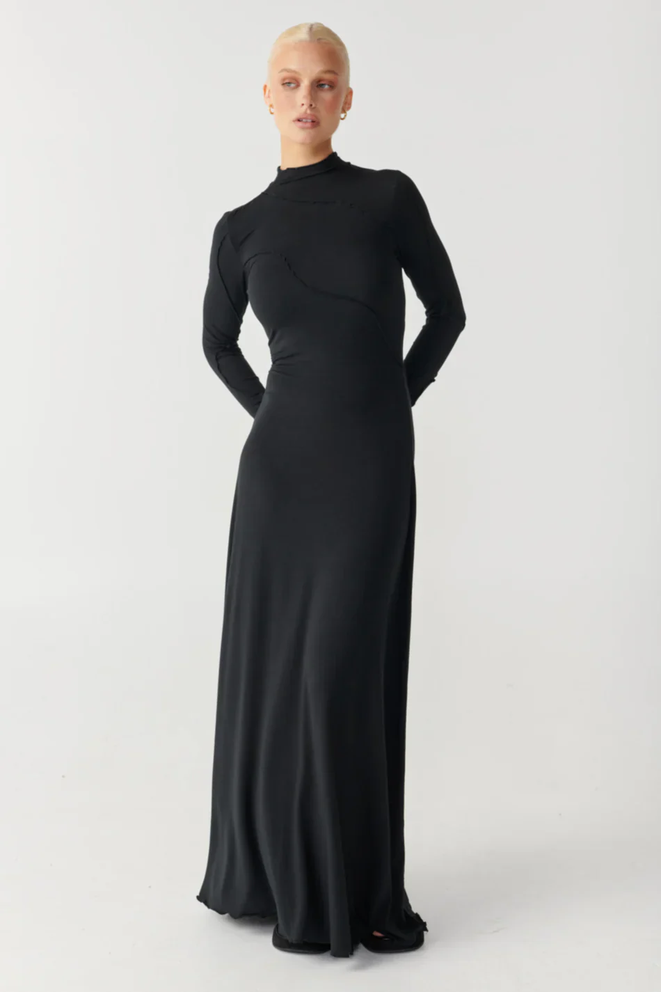 RAEF THE LABEL - CLEO PANELLED MAXI DRESS (BLACK)
