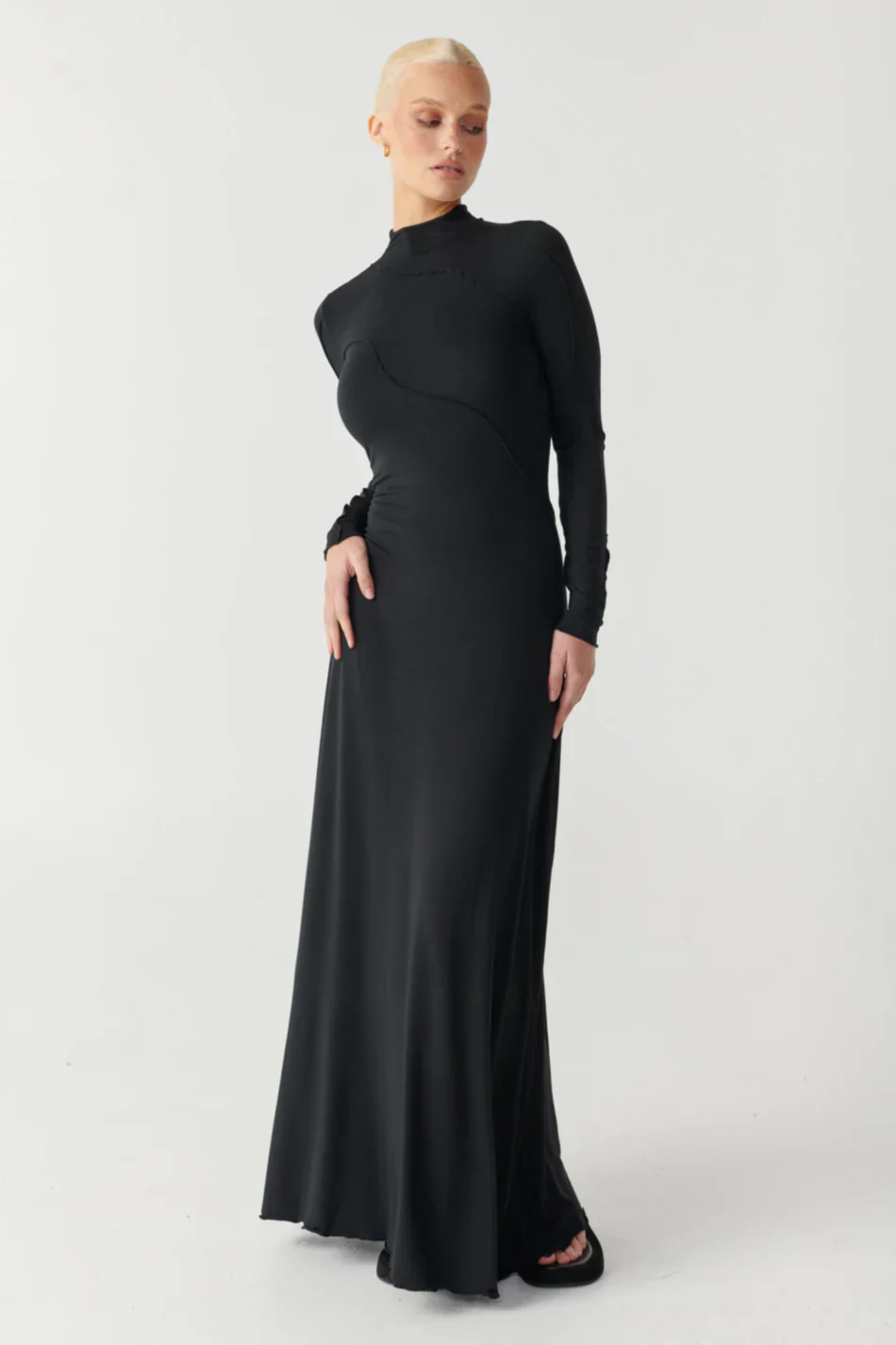 RAEF THE LABEL - CLEO PANELLED MAXI DRESS (BLACK) - Image 3