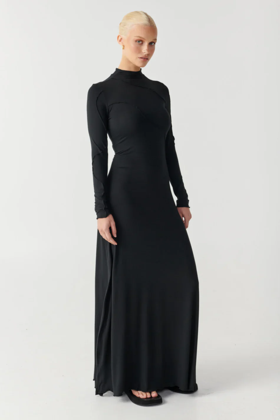 RAEF THE LABEL - CLEO PANELLED MAXI DRESS (BLACK) - Image 4
