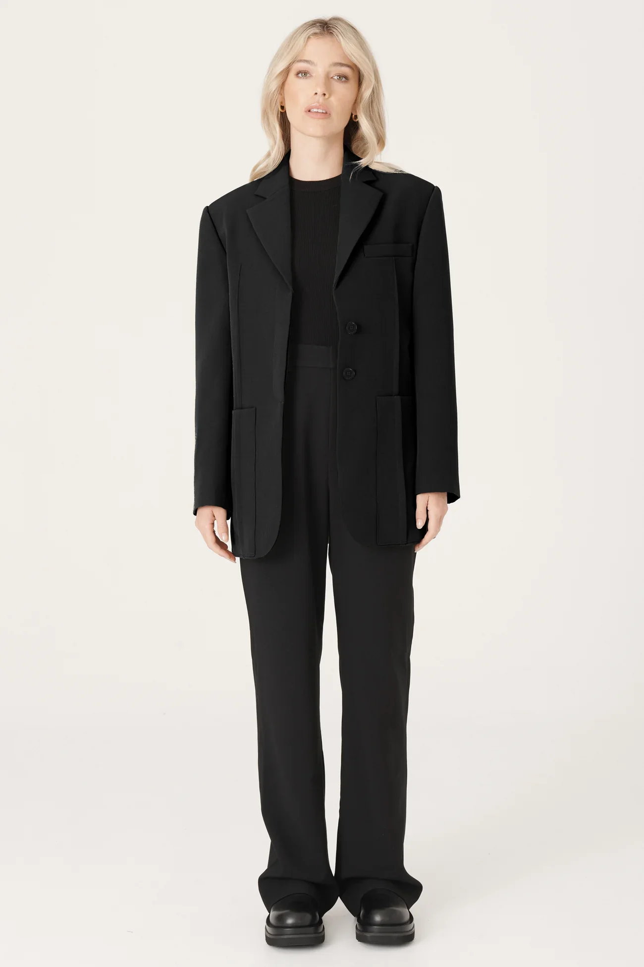 RAEF THE LABEL - HENLEY BLAZER BLACK - Image 3