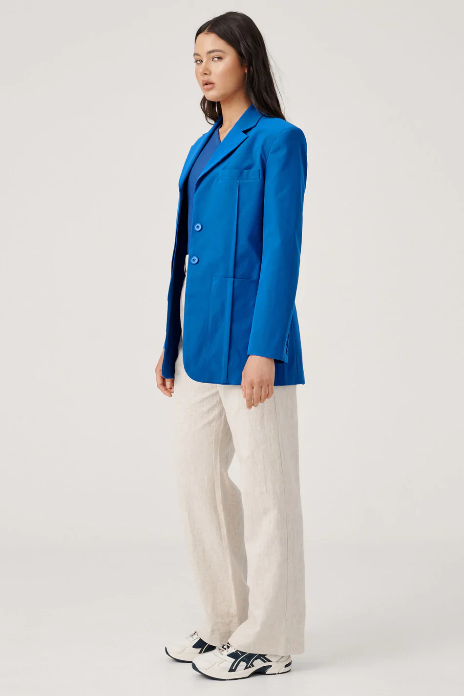 RAEF THE LABEL - HENLEY BLAZER (BLUE) - Image 3