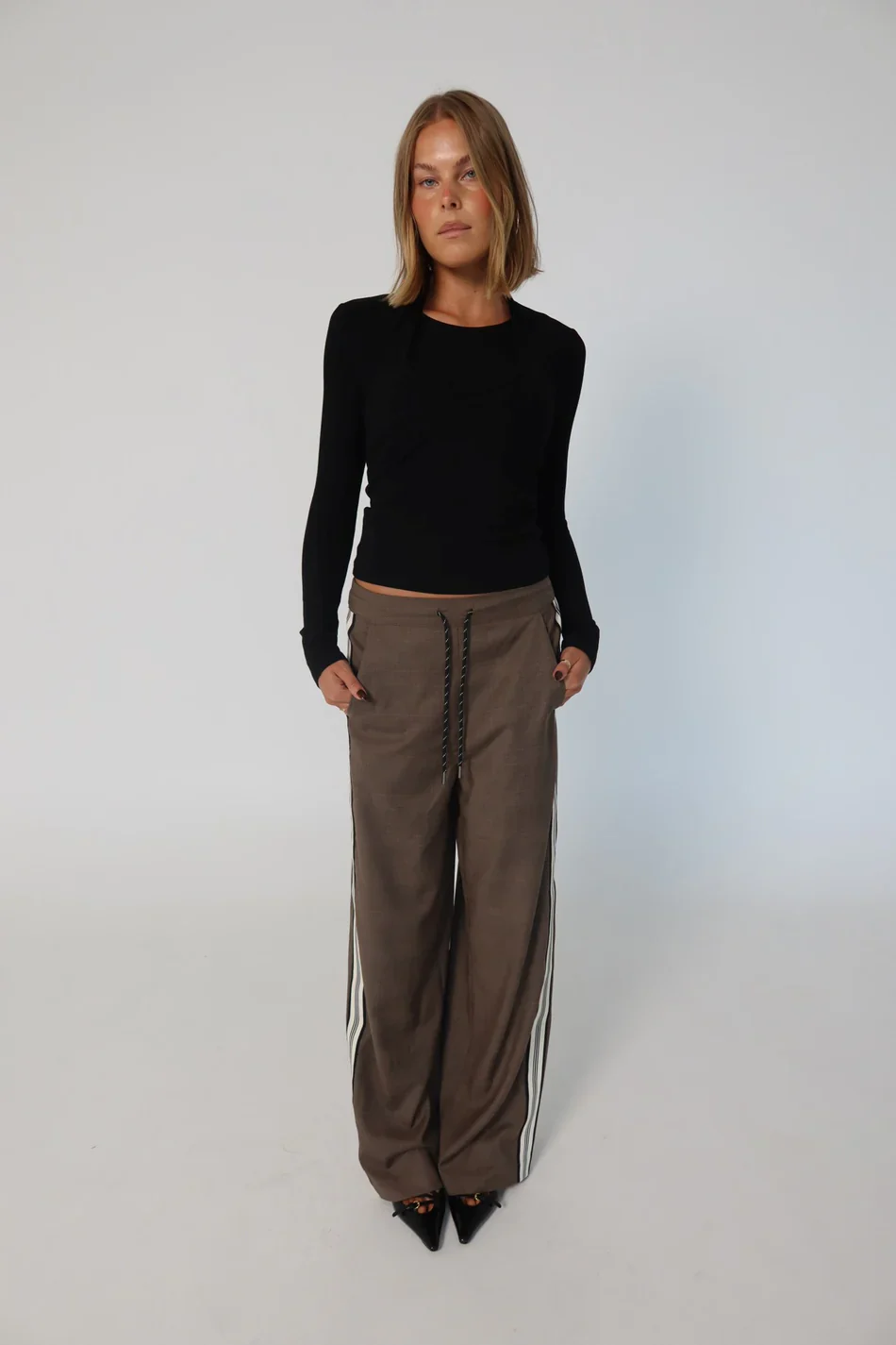 RAEF THE LABEL - JOSIE WIDE LEG TROUSER (YARN DYED CHECK) - Image 6