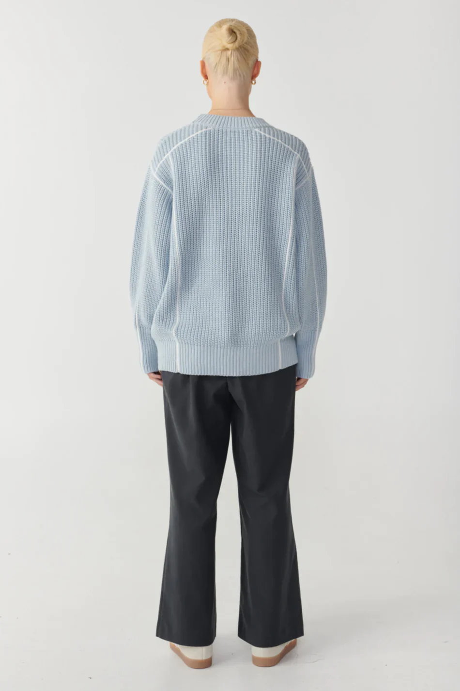 RAEF THE LABEL - MYLAH OVERSIZED CREW KNIT (SKY) - Image 5