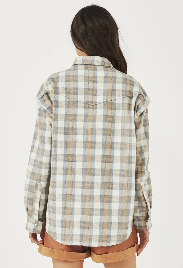 REMAIN - BILLIE FLANNEL SHIRT (SAND CHECK) - Image 3