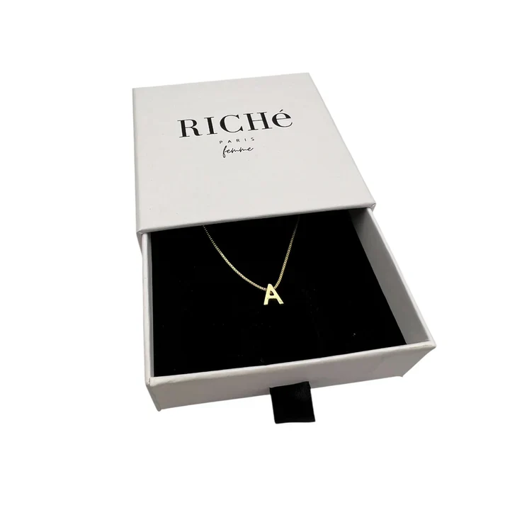 RICHÉ PARIS FEMME - GOLD ALPHABET INITIAL NECKLACE - Image 4