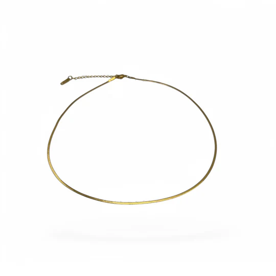 RICHÉ PARIS FEMME - HERRINGBONE GOLD NECKLACE 2MM