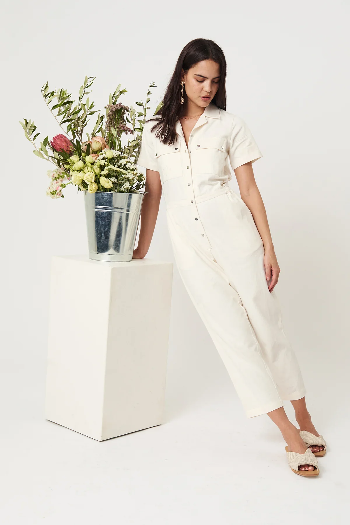 RUE STIIC - DAISY EMBRO JUMPSUIT GAURA (WHITE) - Image 3