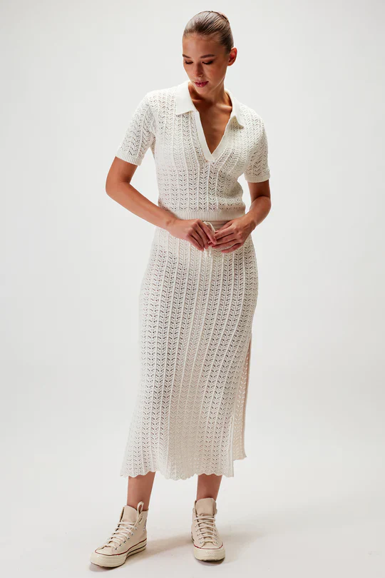 RUE STIIC - Eliza Knit Skirt (White) - Image 3