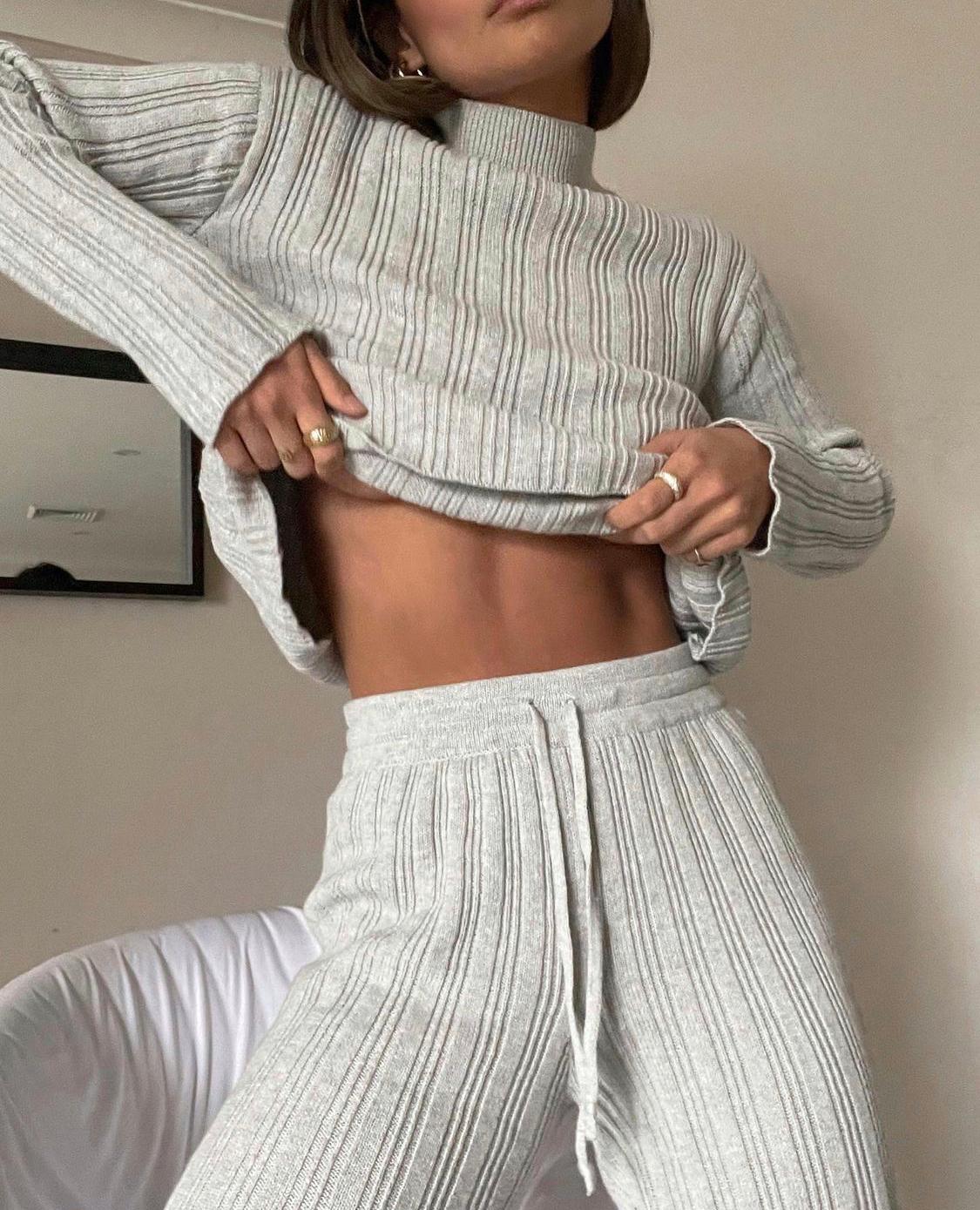 RUE STIIC - Henley Knit (Warm Grey) - Image 4