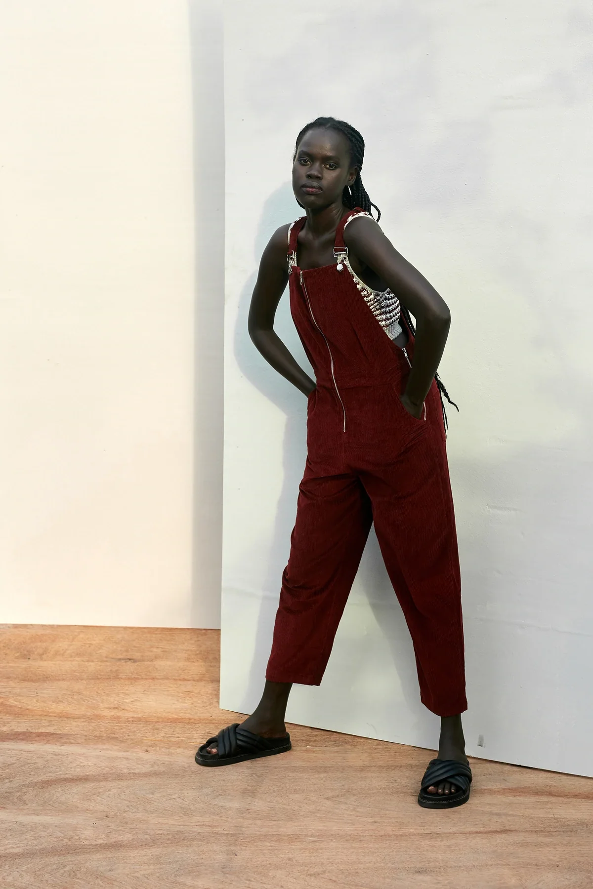 RUE STIIC - Jayda Overall (Maroon Red) - Image 5