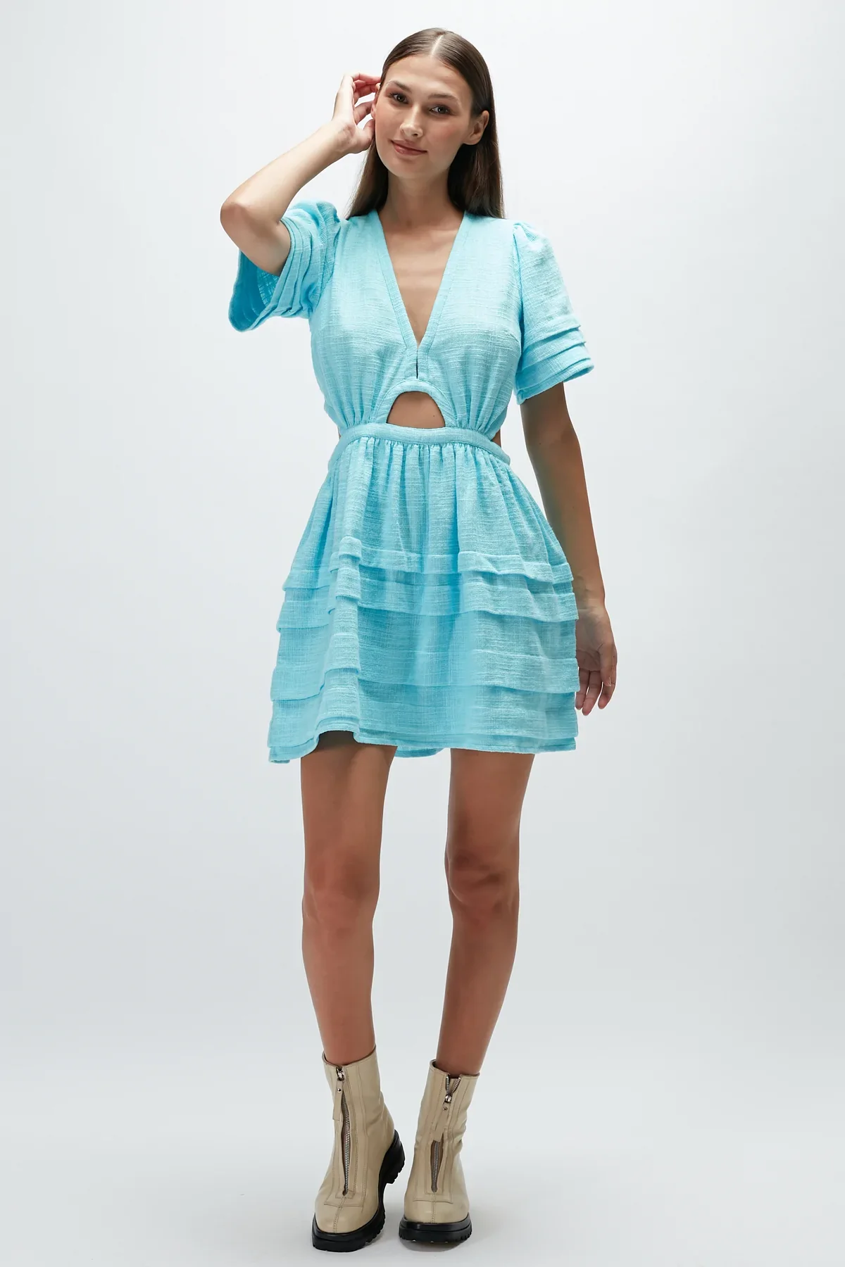 RUE STIIC - Julie Mini Dress (Aqua)