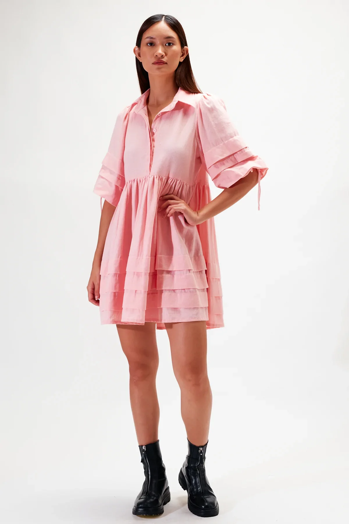 RUE STIIC - Lila Mini Dress (Blush Rose) - Image 3