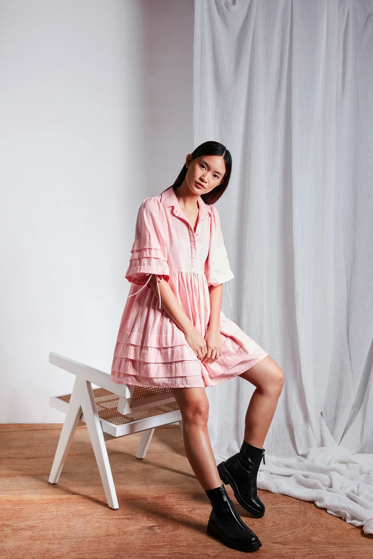 RUE STIIC - Lila Mini Dress (Blush Rose) - Image 5
