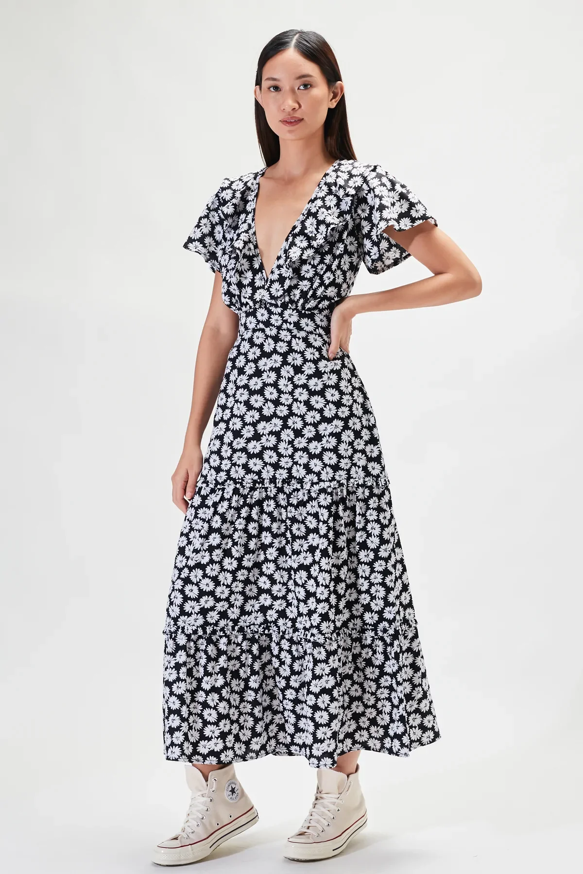 RUE STIIC - Lucille Maxi Dress (Black Dahlia Floral)
