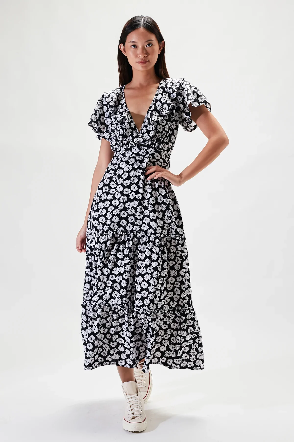 RUE STIIC - Lucille Maxi Dress (Black Dahlia Floral) - Image 3