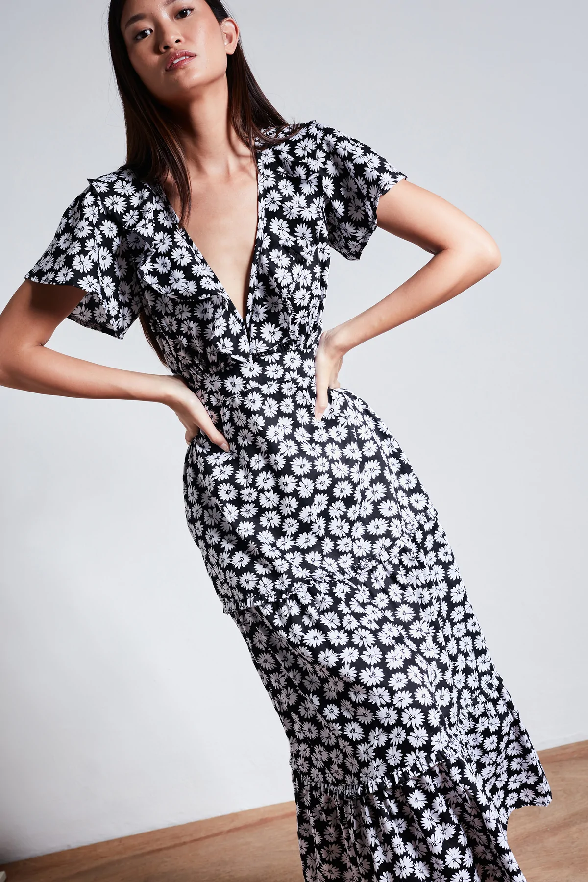 RUE STIIC - Lucille Maxi Dress (Black Dahlia Floral) - Image 4