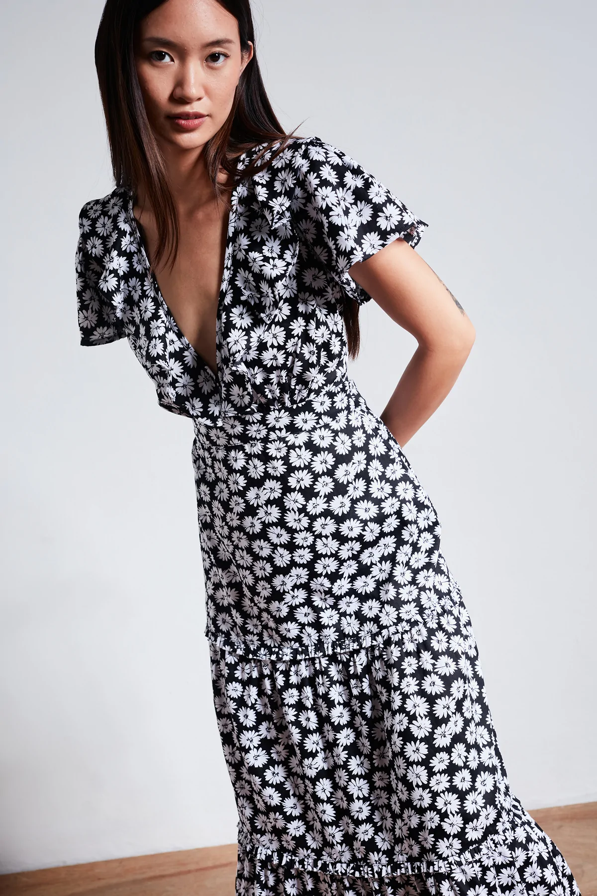 RUE STIIC - Lucille Maxi Dress (Black Dahlia Floral) - Image 5
