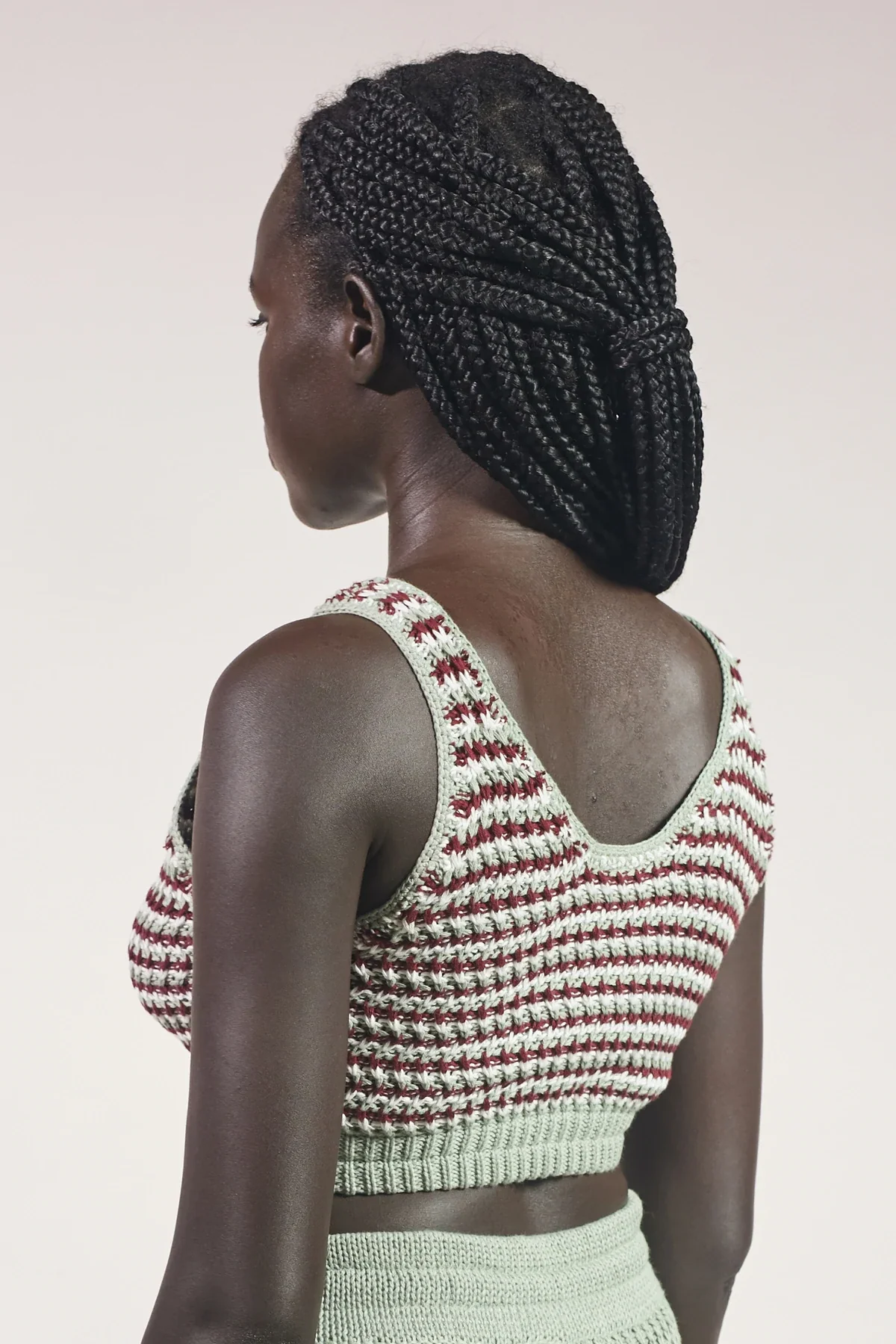 RUE STIIC- Mabel Bra Top (Sage / Maroon White Stripe) - Image 3