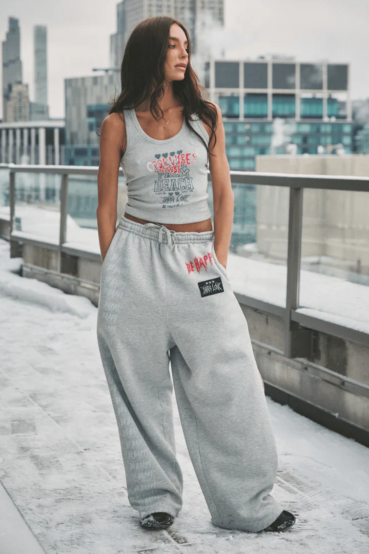 SABBI - BE HAPPY WIDE LEG SWEAT PANTS (LEOPARD) 2