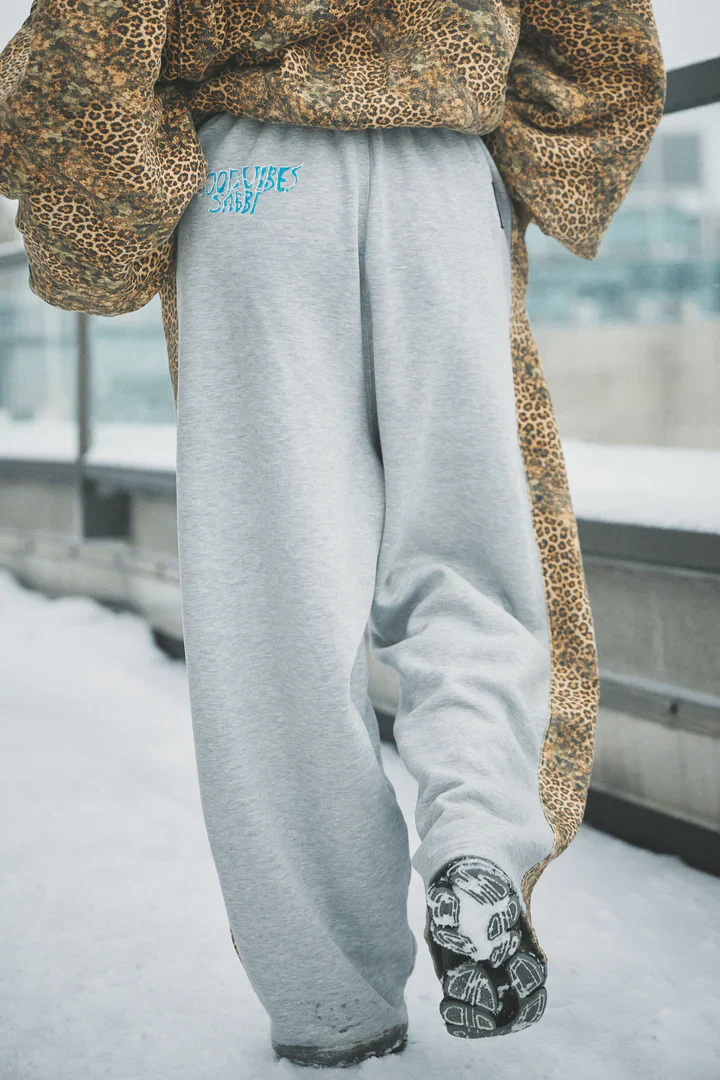 SABBI - BE HAPPY WIDE LEG SWEAT PANTS (LEOPARD) 2 - Image 3