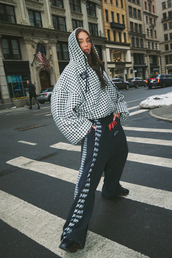 SABBI - THE BE HAPPY GINGHAM PADDED BOMBER 1 - Image 5