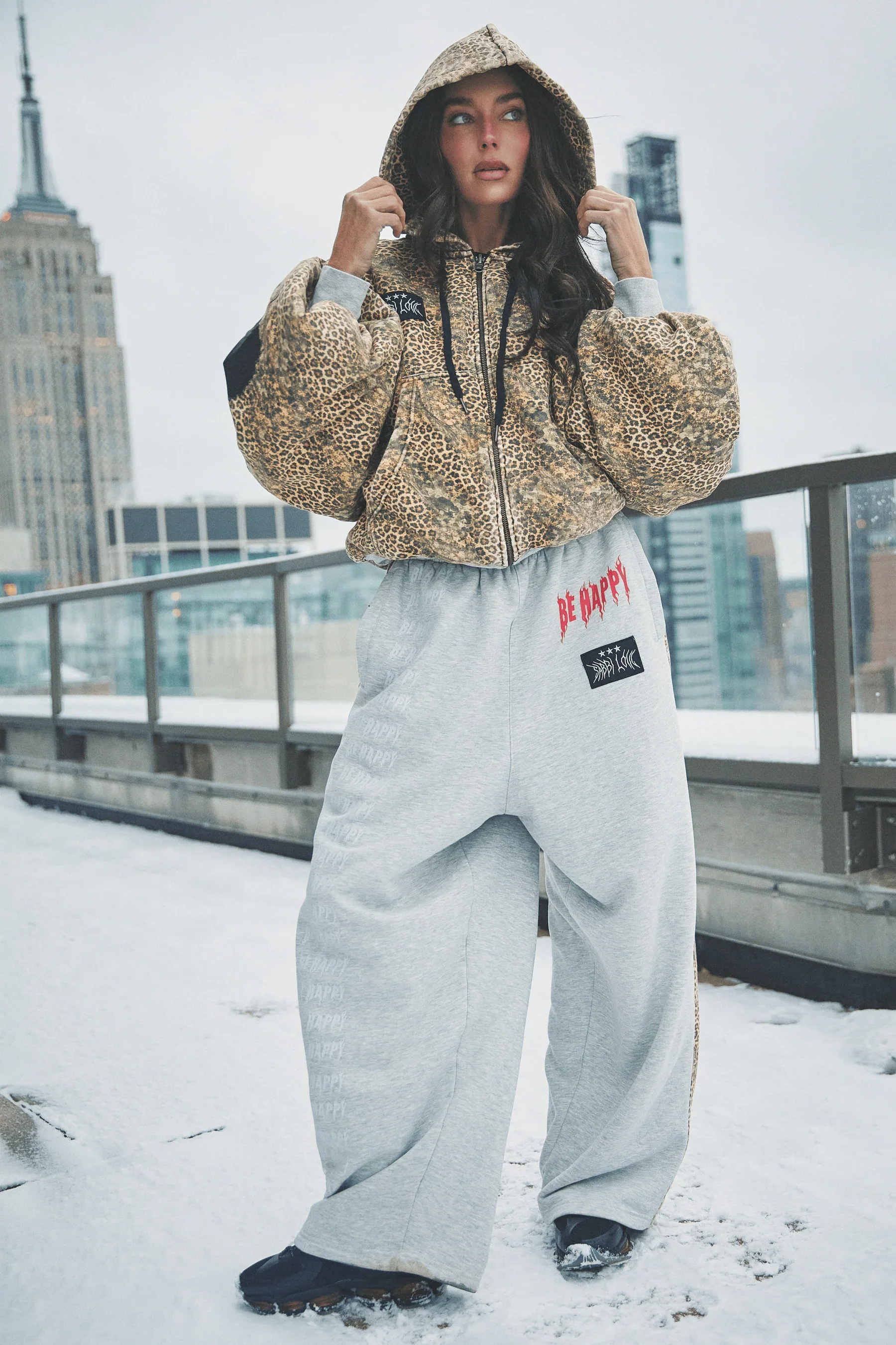SABBI - THE BE HAPPY LEOPARD PADDED BOMBER 3 - Image 3