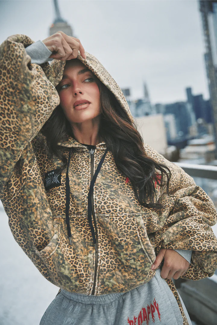 SABBI - THE BE HAPPY LEOPARD PADDED BOMBER 3 - Image 4