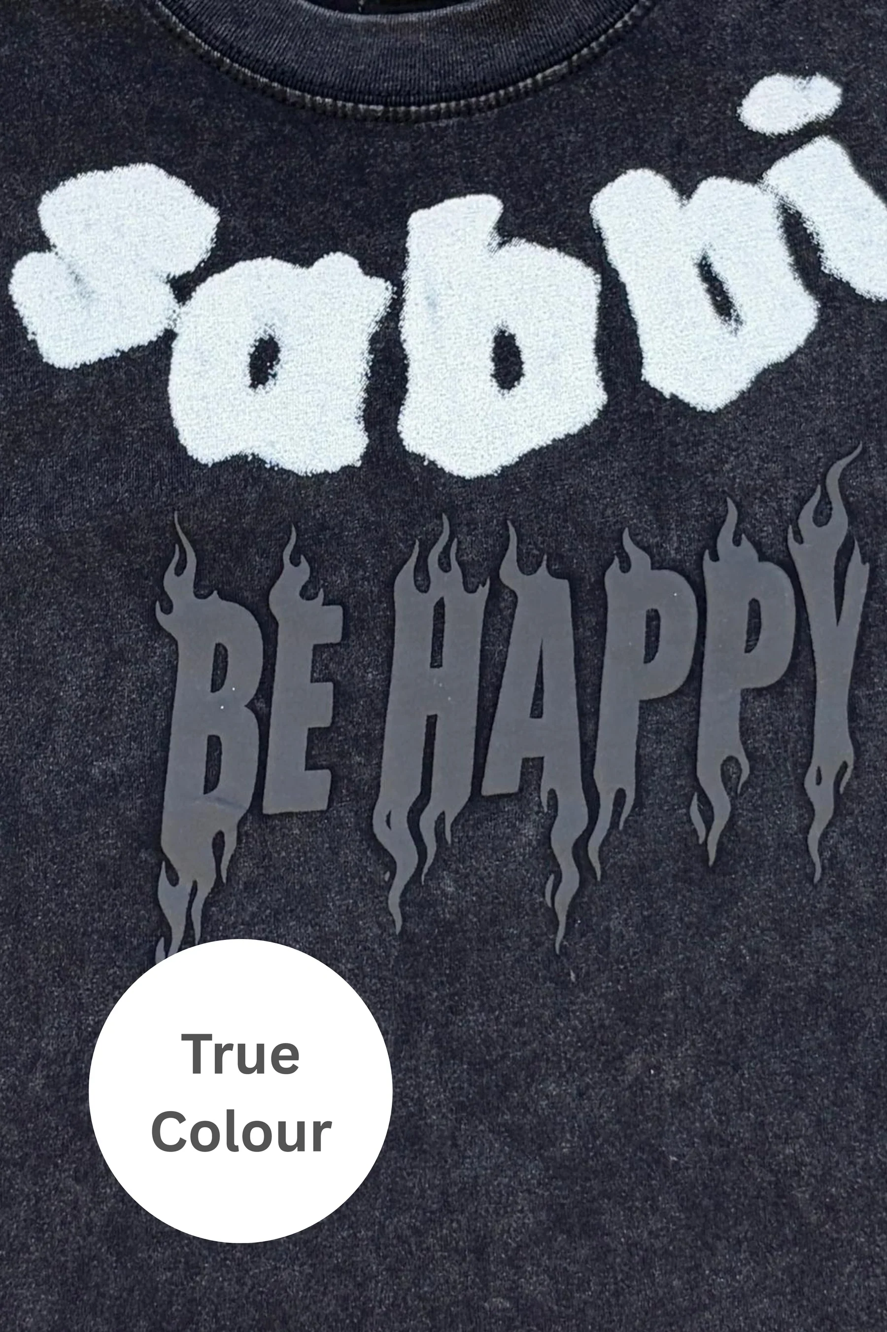 SABBI - THE BE HAPPY TEE (BLACK) - Image 5