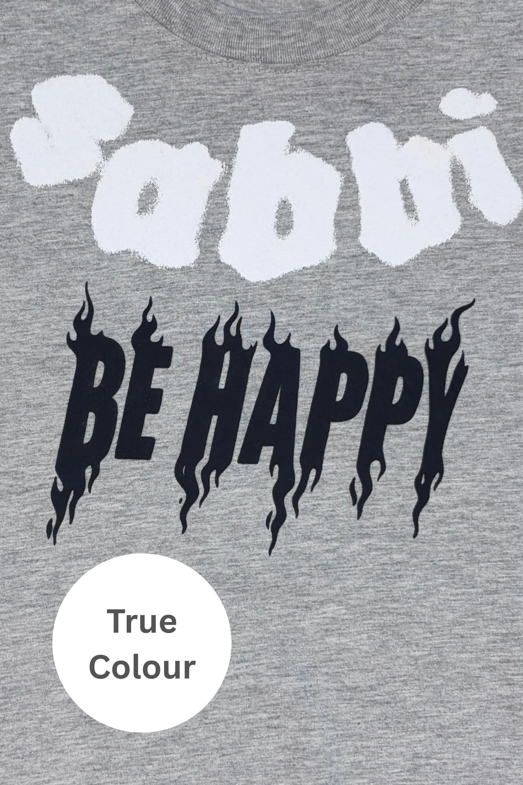 SABBI  - THE BE HAPPY TEE (GREY) 2 - Image 5
