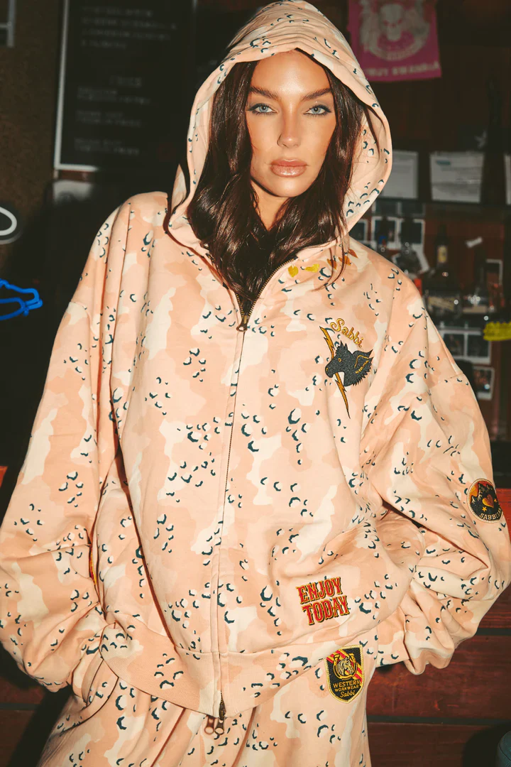 SABBI - THE BE-YOUTIFUL RANCH ZIP HOODIE (PINK CAMO)