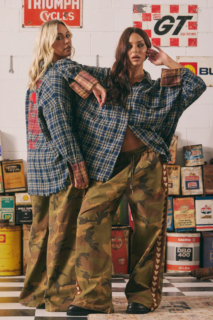 SABBI - THE CANVAS HEART PANTS (CAMO)