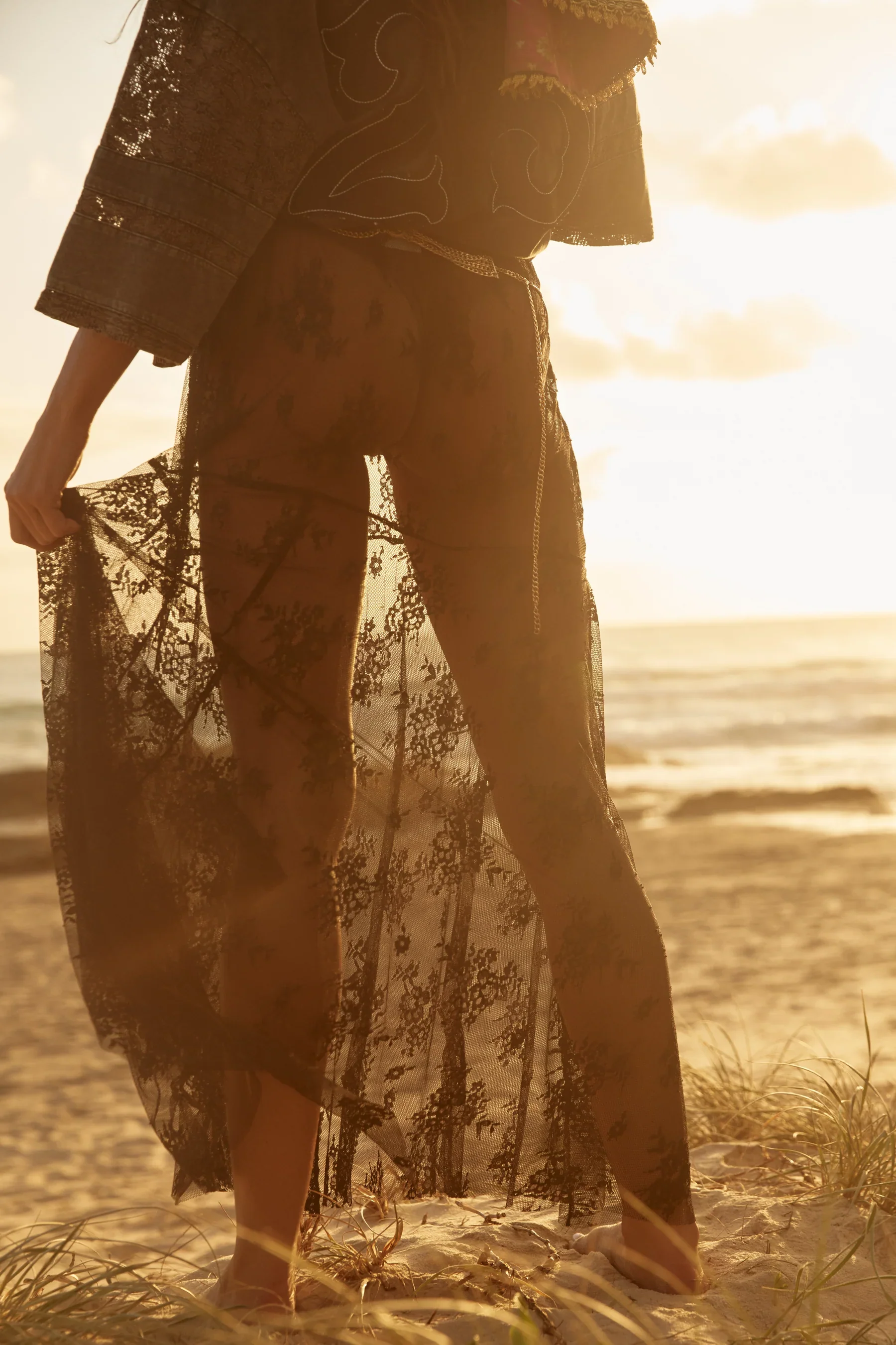 SABBI - THE LACE MAXI SKIRT (BLACK) 3 - Image 3