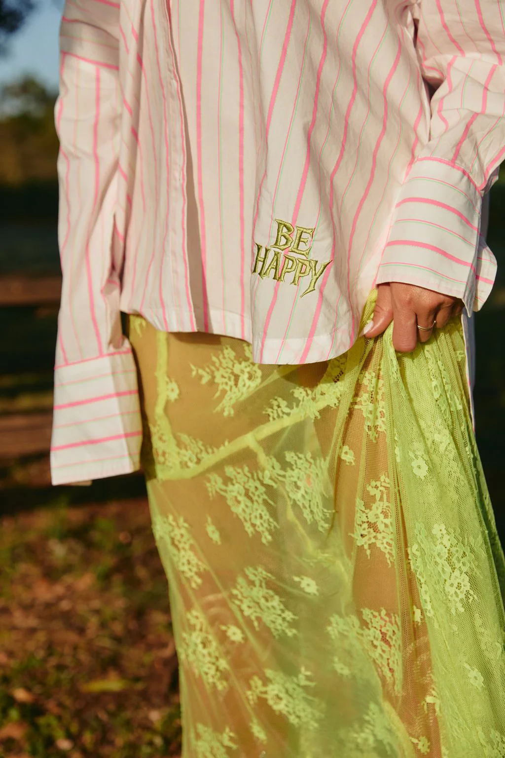 SABBI - THE LACE MAXI SKIRT (CHARTREUSE) - Image 4