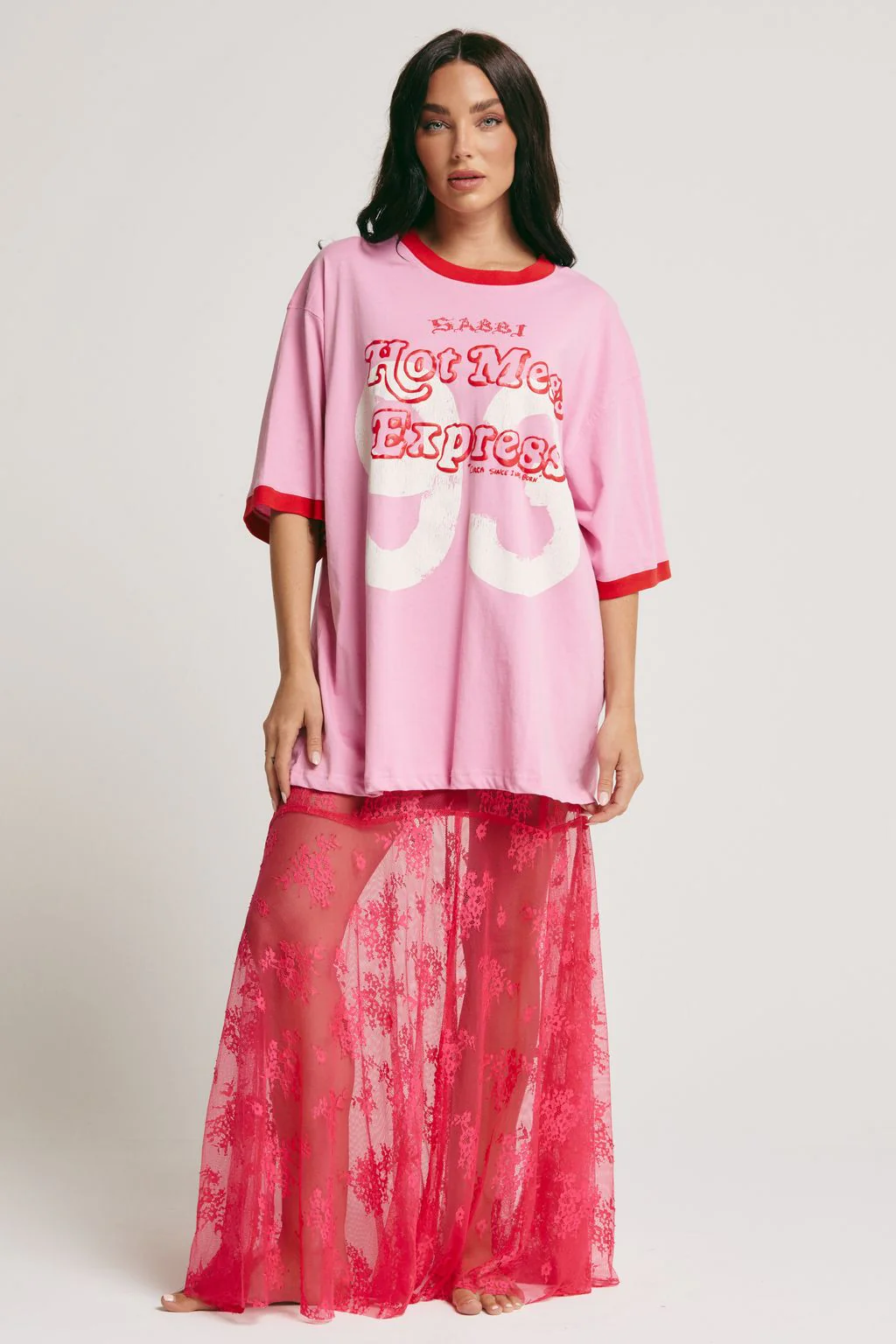 SABBI - THE LACE MAXI SKIRT (PINK) - Image 5