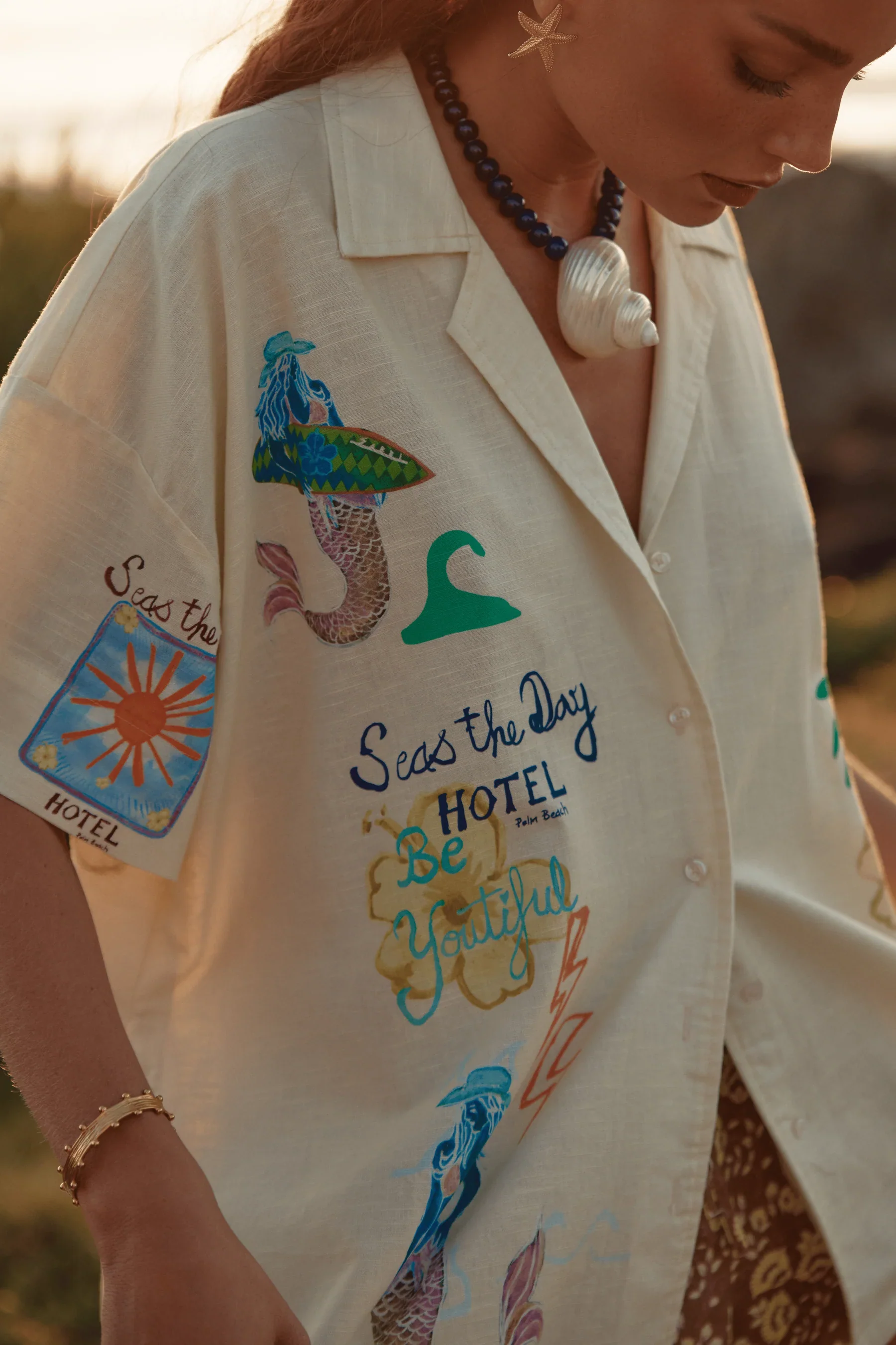 SABBI - THE PATRON SHIRT SEAS THE DAY (CREAM) - Image 4
