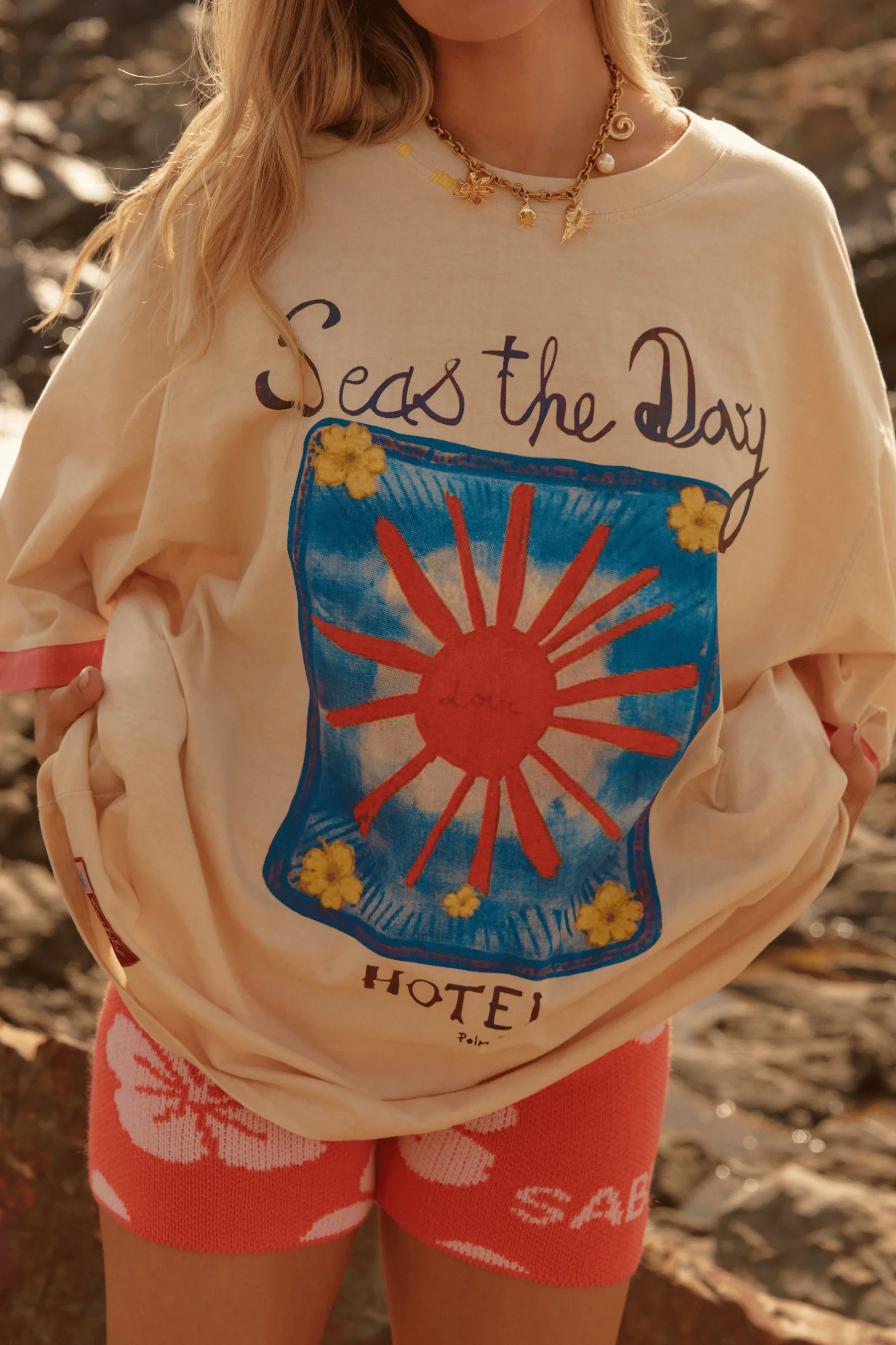 SABBI - THE SEAS THE DAY HOTEL TEE (SAND) - Image 4