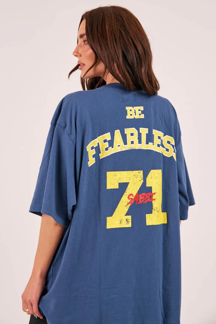 SABBI - THE VERY OVERSIZED DREAM BIG BEADED TEE (BLUE) - Image 3