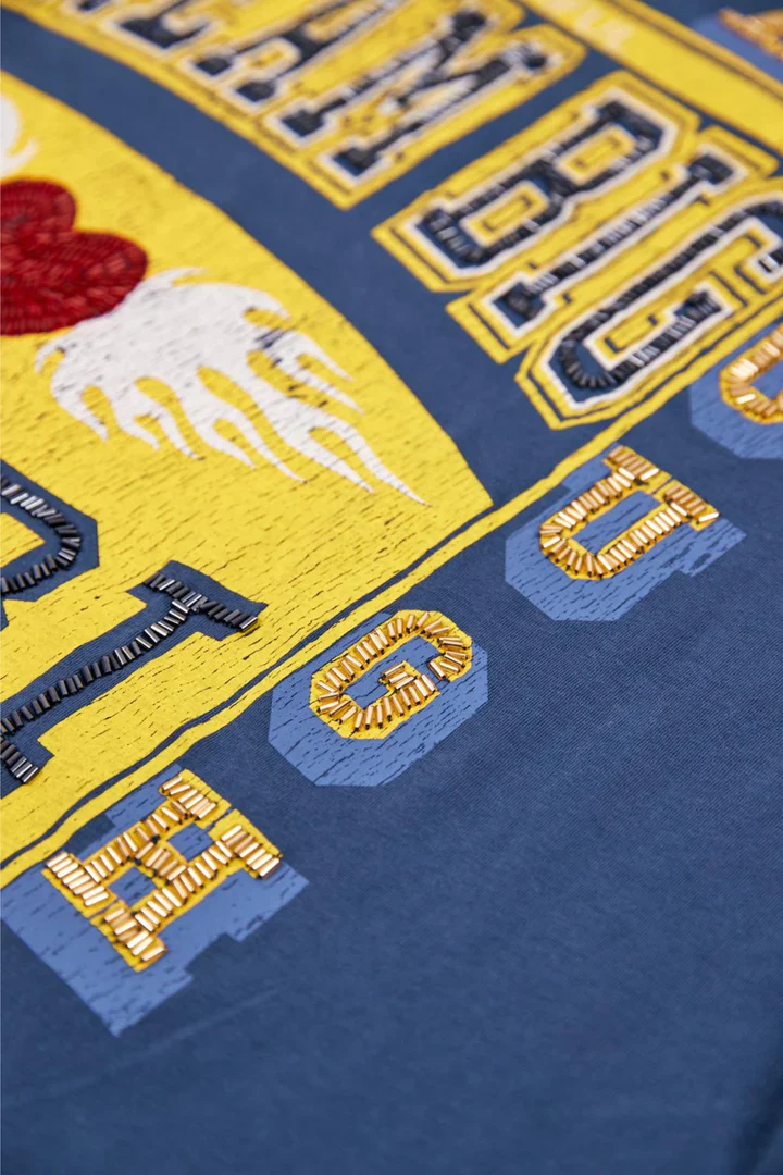 SABBI - THE VERY OVERSIZED DREAM BIG BEADED TEE (BLUE) - Image 4