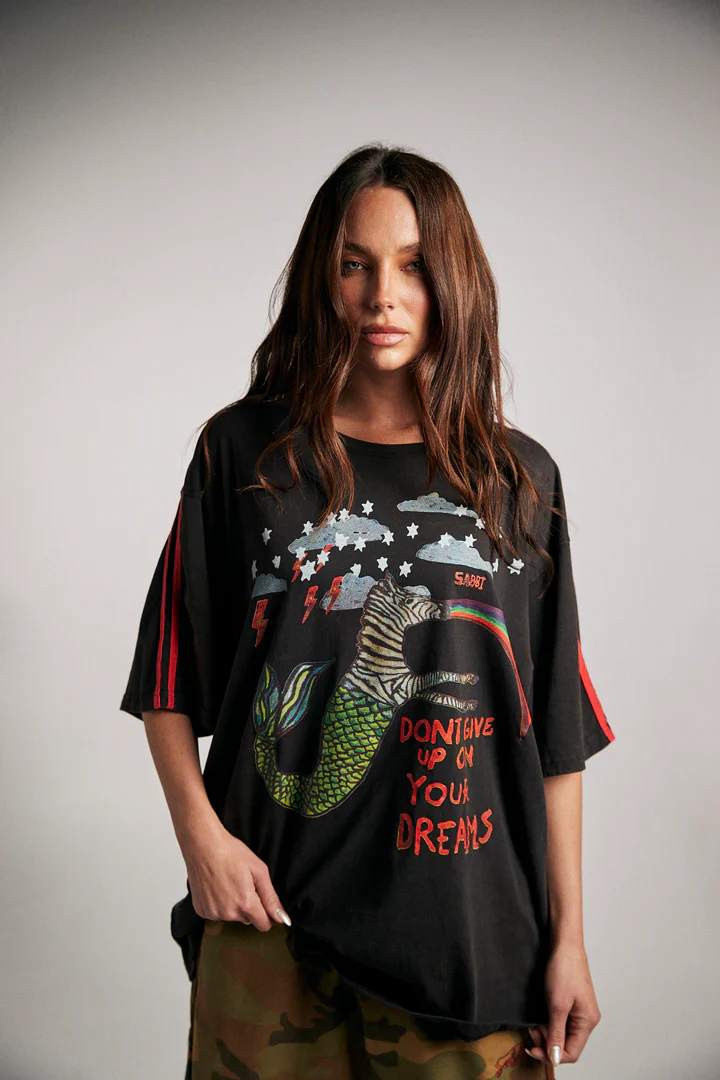 SABBI - THE VERY OVERSIZED ZEBRA DREAMS TEE (BLACK)