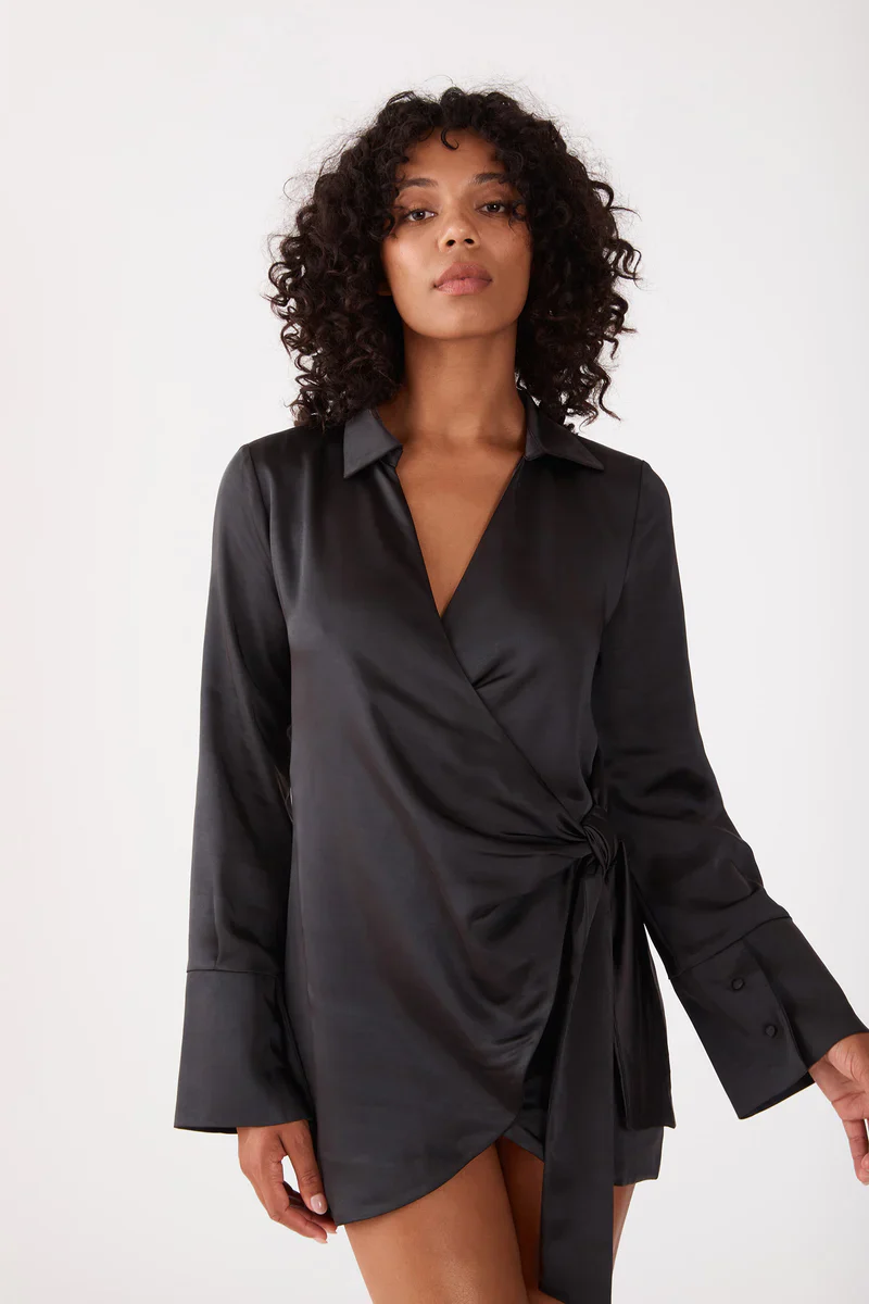 SAN SLOANE - AGATA MINI DRESS (BLACK) - Image 6
