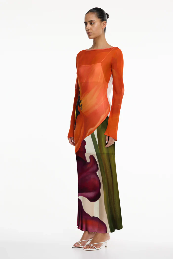 SIGNIFICANT OTHER - AUGUST LONG SLEEVE MAXI DRESS (POPPY BOTANIC) - Image 3