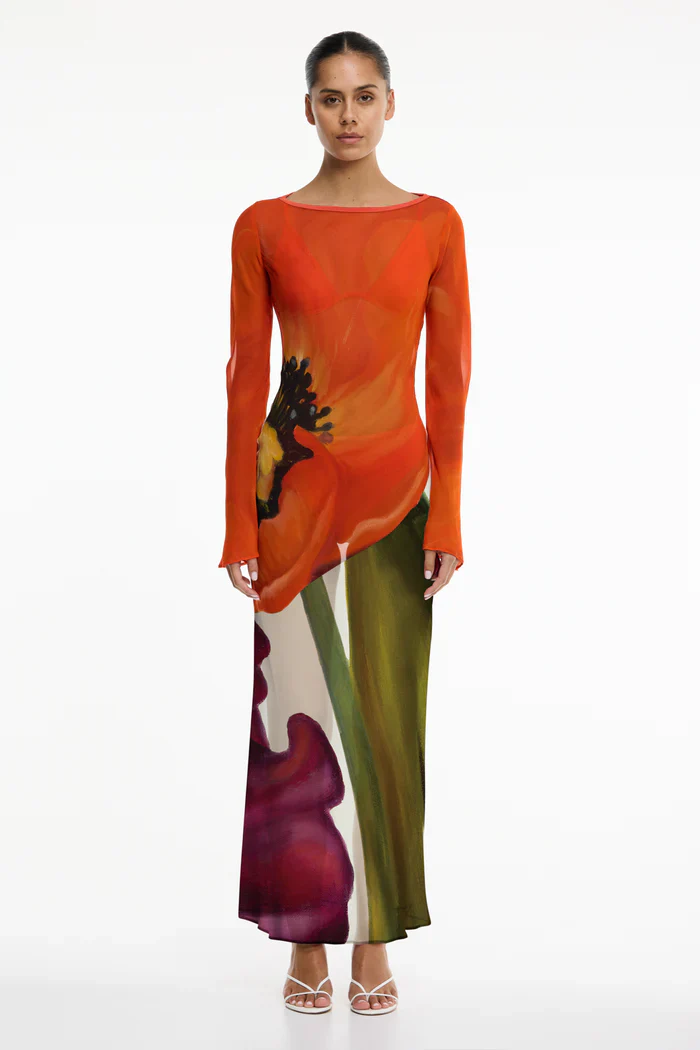 SIGNIFICANT OTHER - AUGUST LONG SLEEVE MAXI DRESS (POPPY BOTANIC) - Image 6