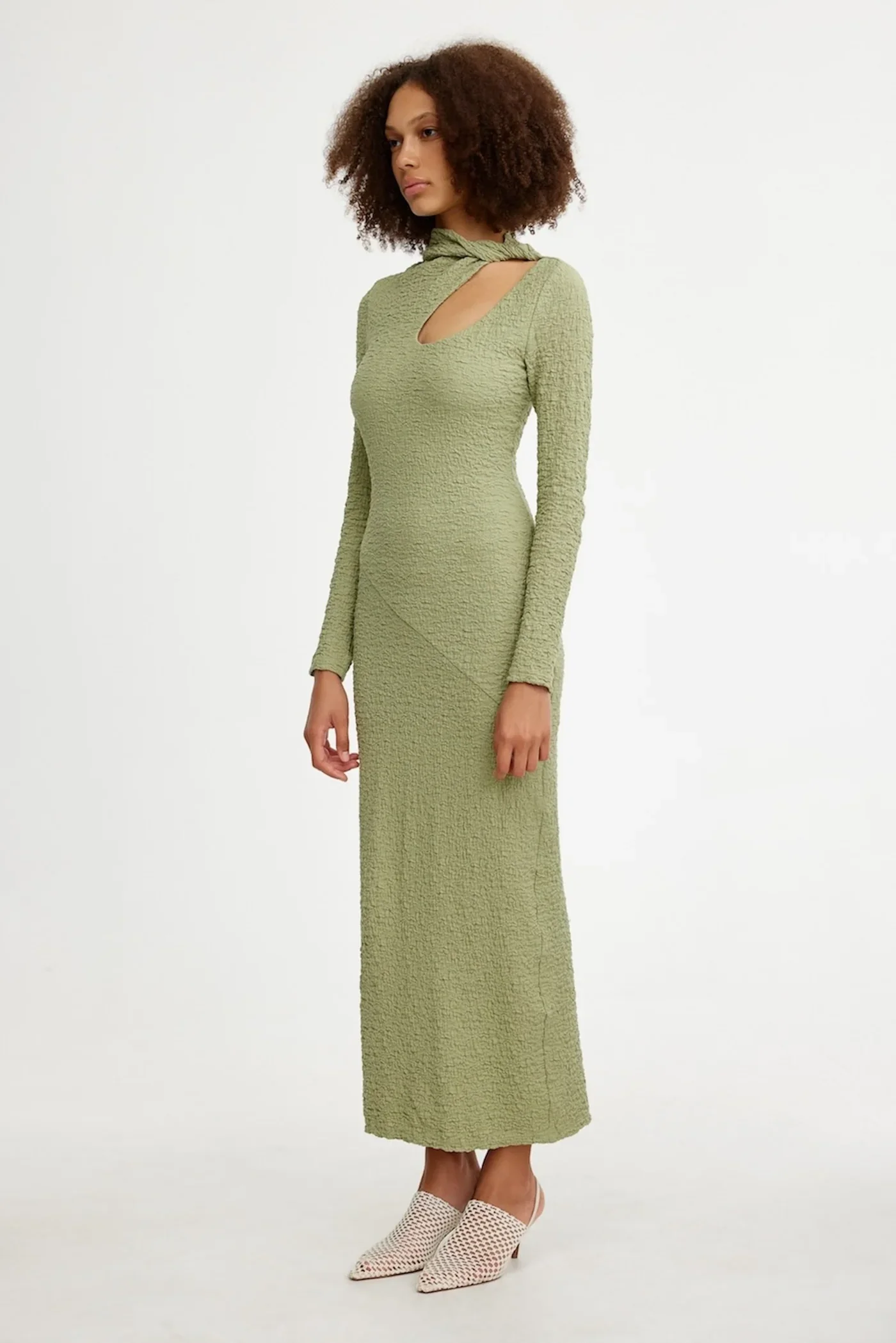 SIGNIFICANT OTHER - BRIELLE LONG SLEEVE MIDI DRESS (SAGE) - Image 2