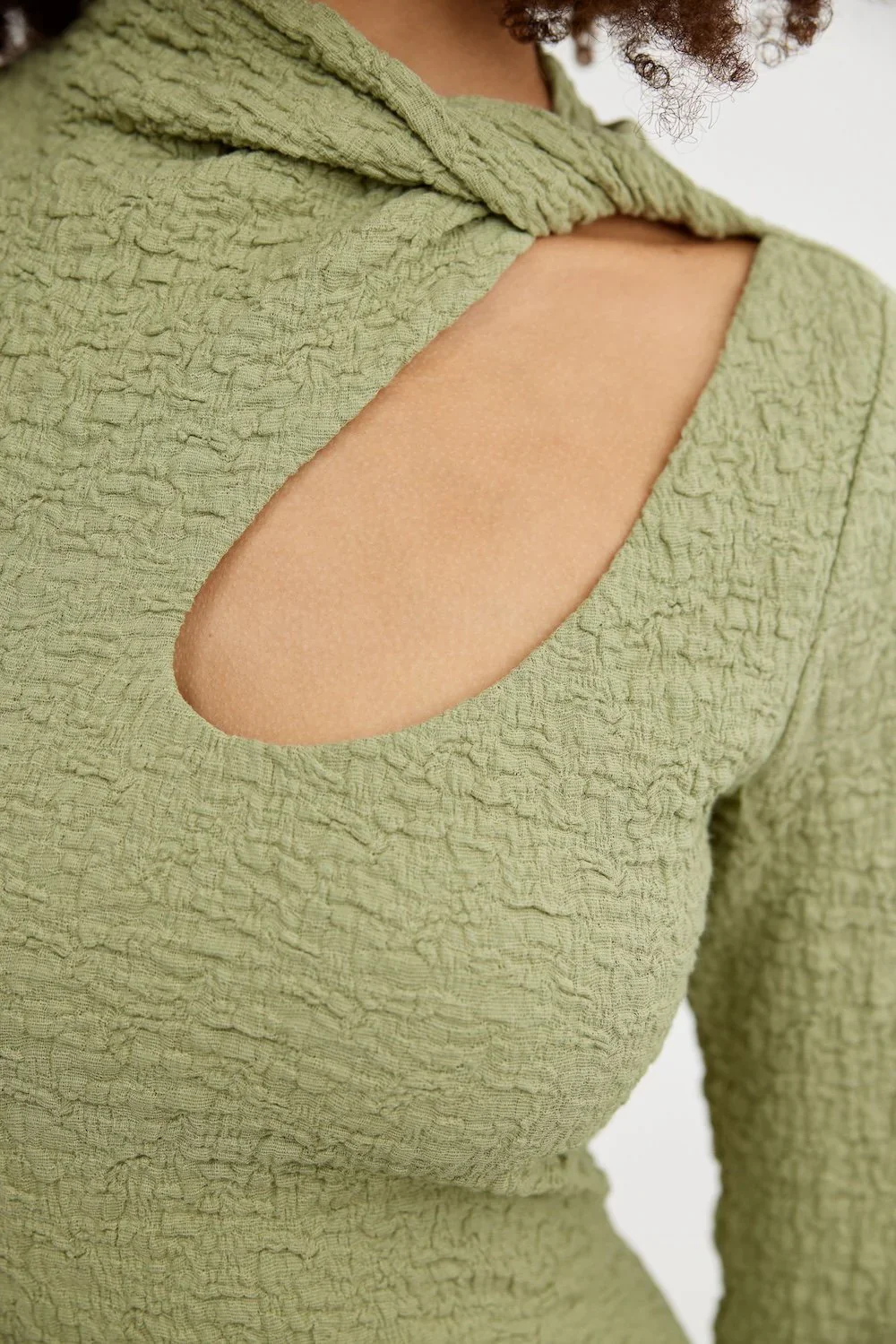 SIGNIFICANT OTHER - BRIELLE LONG SLEEVE MIDI DRESS (SAGE) - Image 4