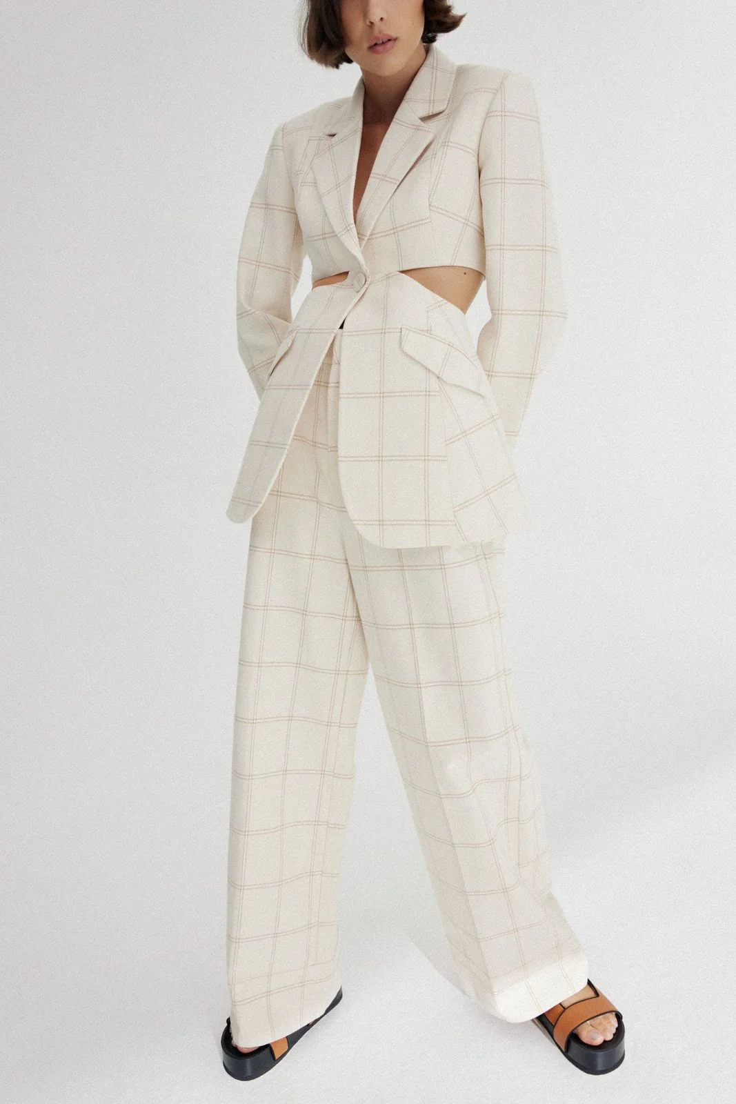 SIGNIFICANT OTHER - Georgia Check Blazer (Almond Check) - Image 2