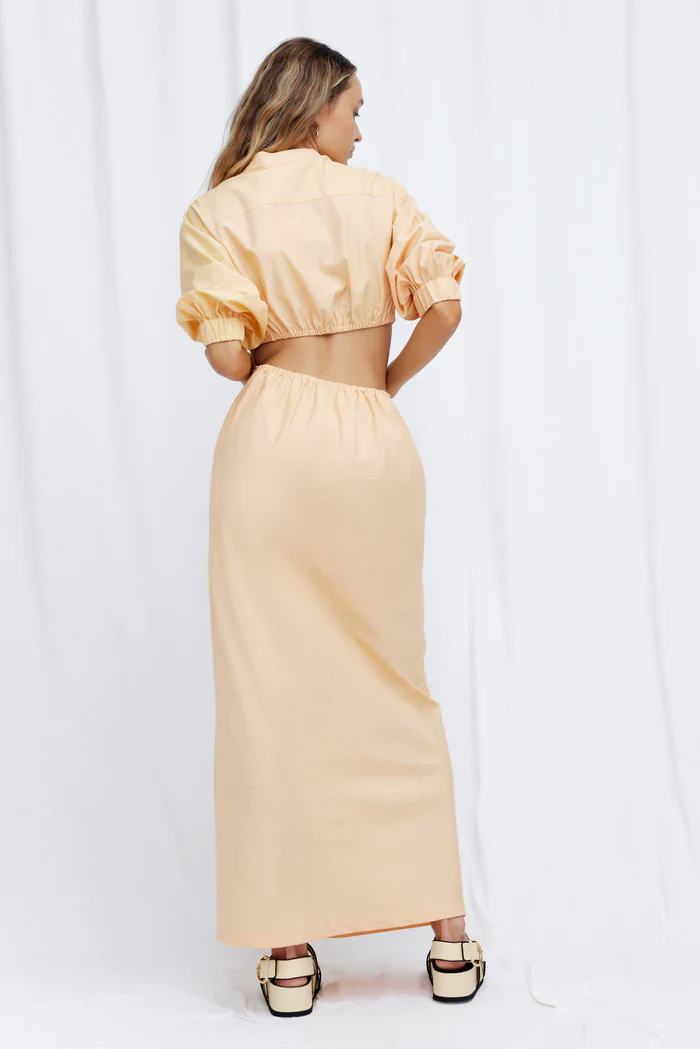 SIGNIFICANT OTHER - KARA MIDI DRESS (PEACH MIX) - Image 3