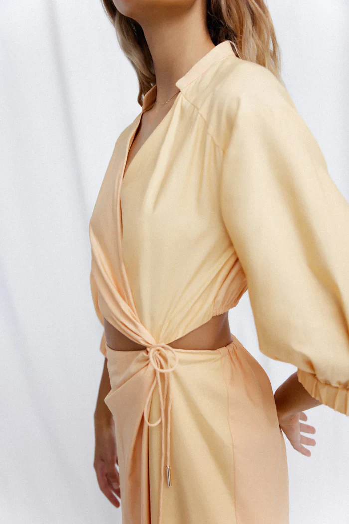 SIGNIFICANT OTHER - KARA MIDI DRESS (PEACH MIX) - Image 4