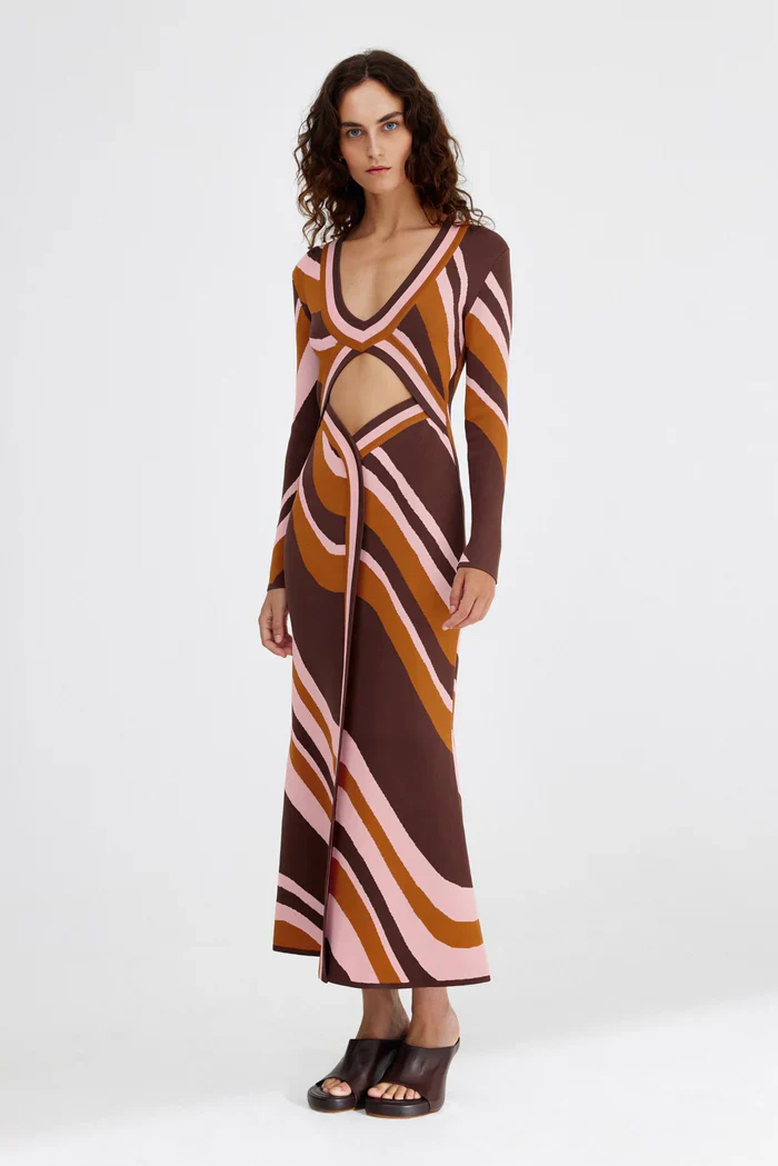SIGNIFICANT OTHER - LEYLA MAXI DRESS (CHOCOLATE SWIRL) - Image 3