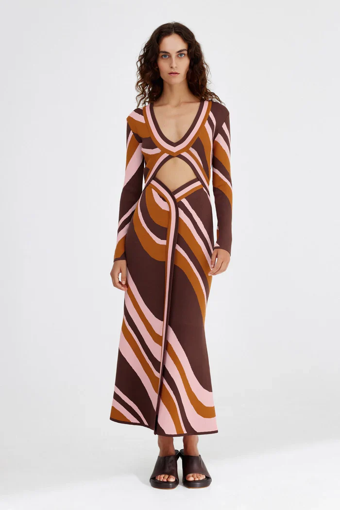 SIGNIFICANT OTHER - LEYLA MAXI DRESS (CHOCOLATE SWIRL) - Image 5