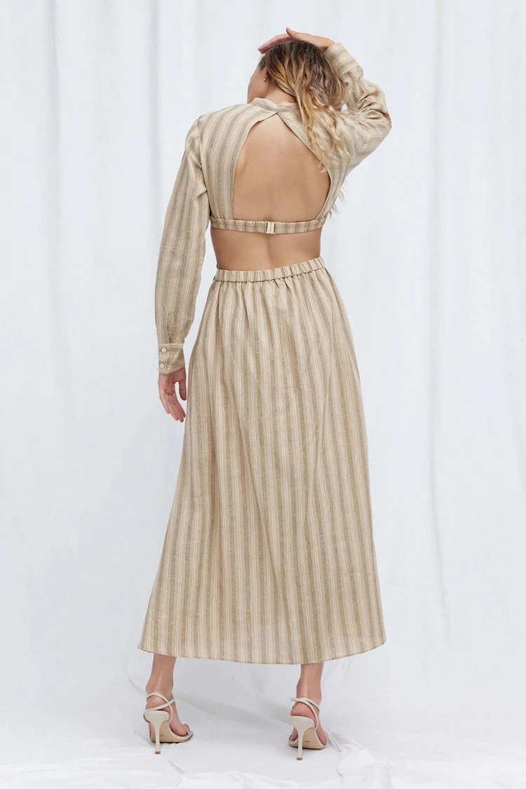 SIGNIFICANT OTHER - Petra Dress (Almond / Black Stripe) - Image 2
